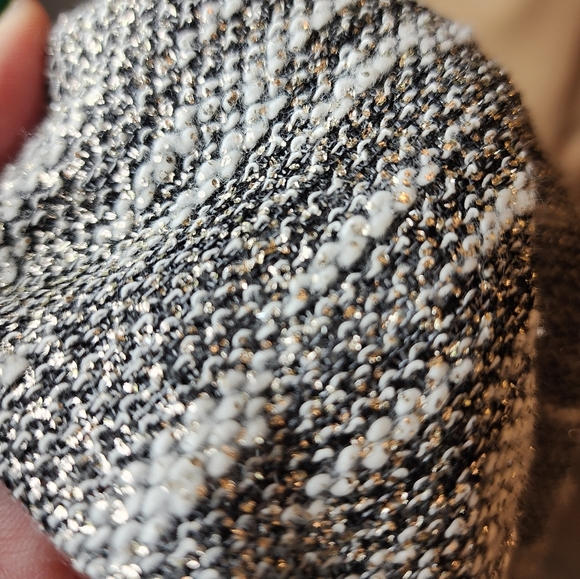 NWT Chetta B Metallic Grey Embellished Neckline Tweed Shift Dress Sz 16W Stretch - Picture 8 of 17